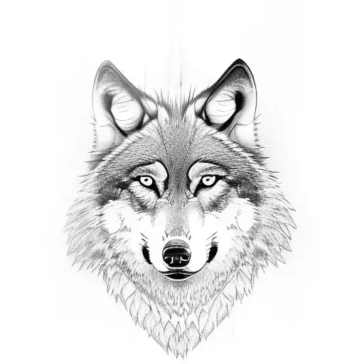 Wolf With American Flag