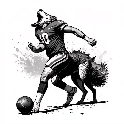 Footballer And Lone Wolf Howling