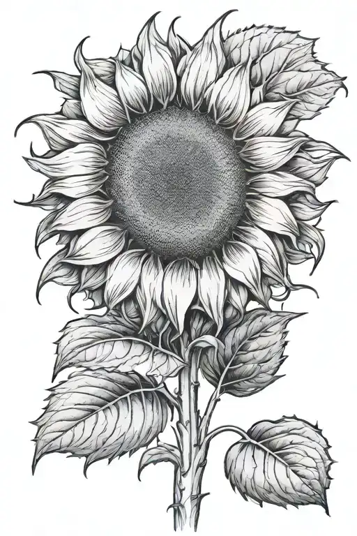 Sunflower With Stem As Name Caroline