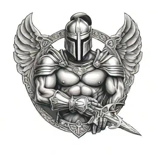 Spartan Warrior Holding Hands Holding A Heart