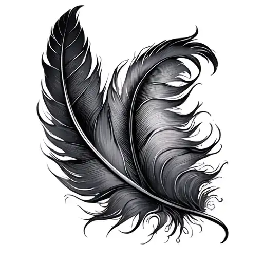 Tattoo With 1 Feather For Men