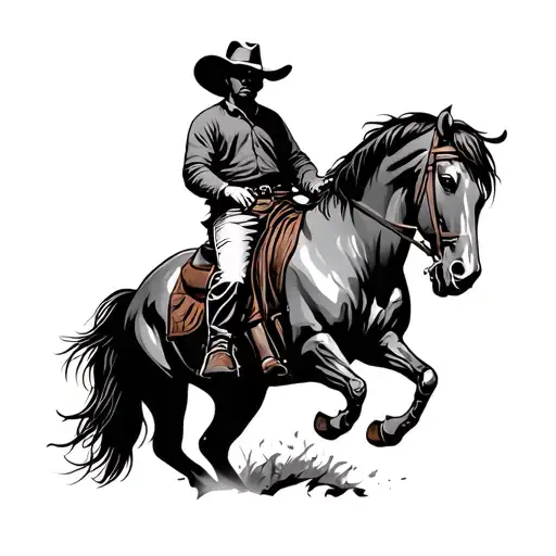 Cowboy On A Horse