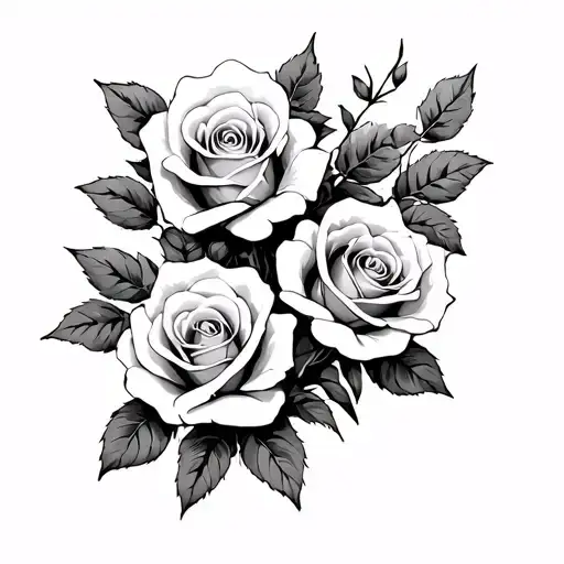 4 Roses And Roman Numerals