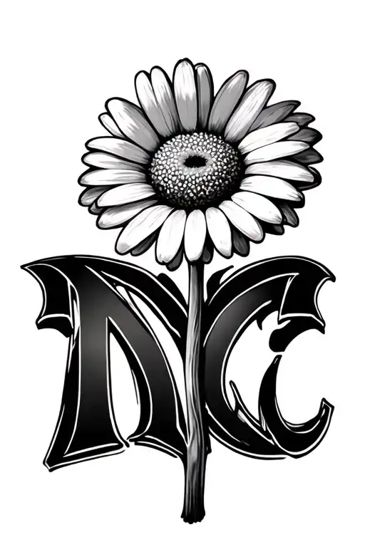 Daisy Flower With The Letter M And C