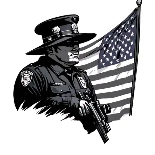Patriotic And Police Officer