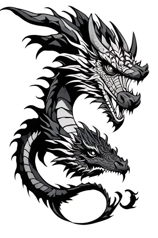 Dragon Tattoo With The Head Of An Aztec Dragon And The Body Of The Dragon Would Be Steampunk Style
