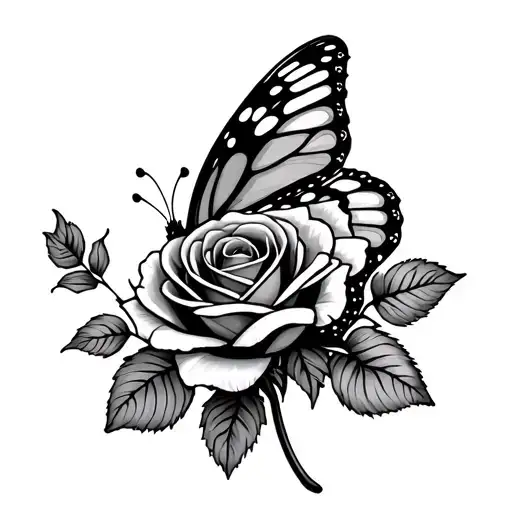 Butterfly And Rose