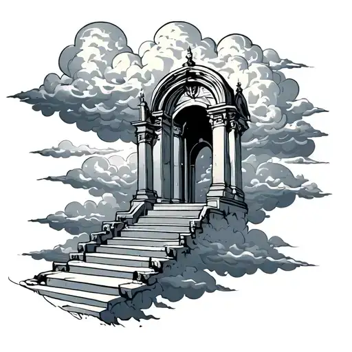 Clouds With A Stair To Heaven Gates