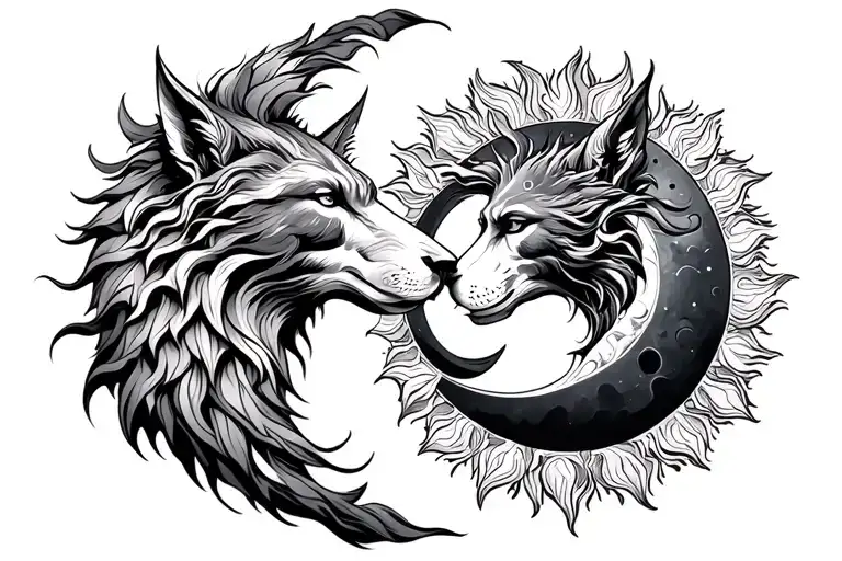Skoll And Hati Sun And Moon