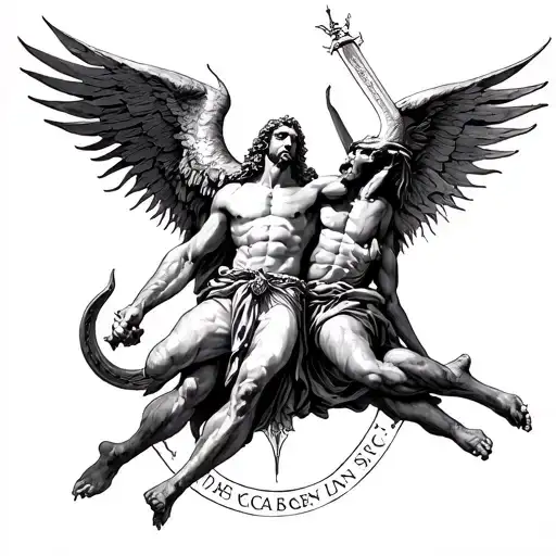 St Michael Killing Satan With Libra Zodiac Sign