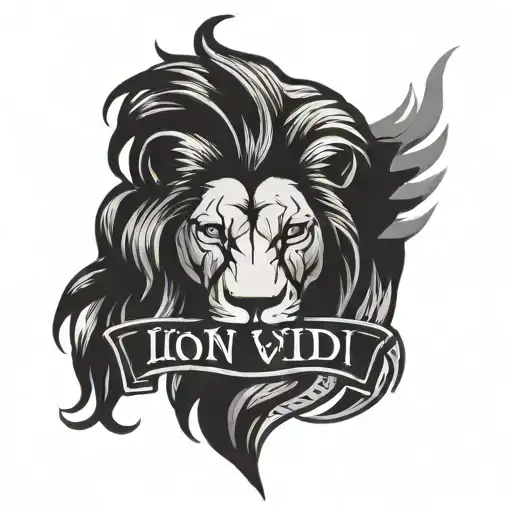 Lion Head And Text Vini Vidi Vici