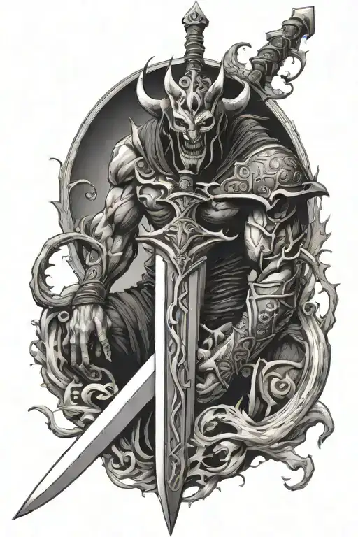 Demon Sword Outside Left Forearm