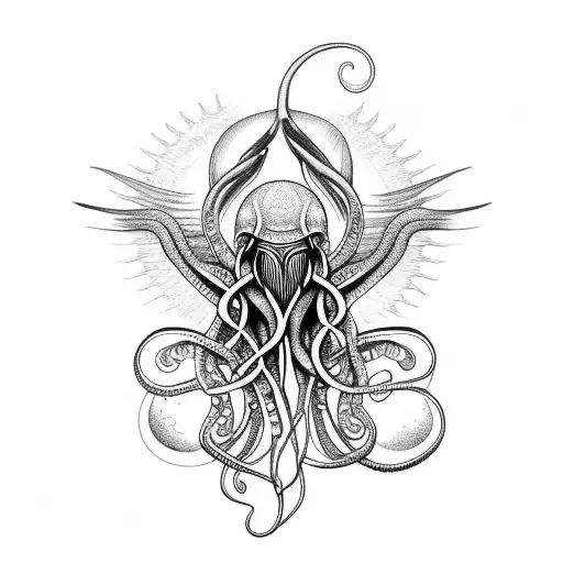 Sea Sunset Octupus Planets Raven Celtic