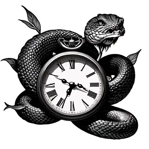 Snake Time Clock Book Flower