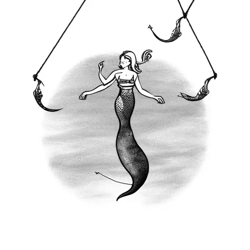 A Stunning Mermaid Balancing On A Tightrope