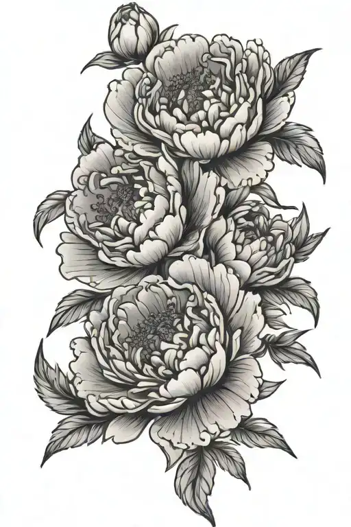 Peonies Black And White