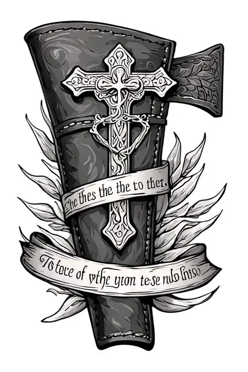 Tooled Leather With Cross And Bible Verse