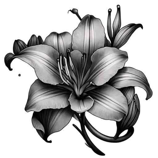 Lily Flower Orchid Flowers Intertwined On Ring Finger