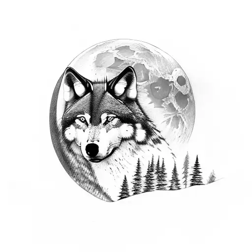 A Wolf On Top Of A Hill Surrounded By Forest Howling At The Moon