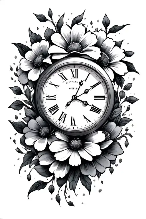 Clock With Flowers