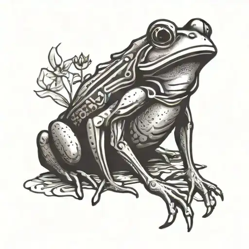 Medieval Woodcut Frog Knight