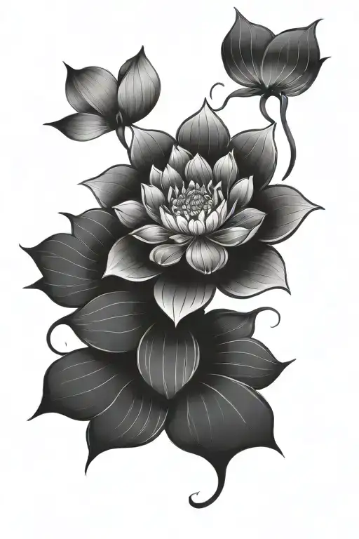 Mandala With Blooming Lotus In The Center Surrounded