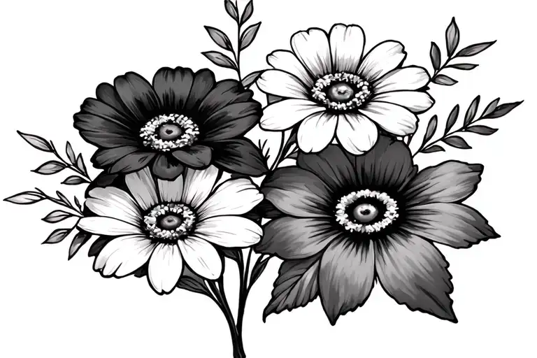 4 Flowers And Each Flower Has A Birthday Date Attached