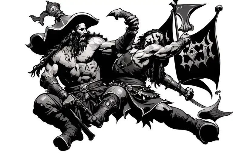 Pirate Fighting Viking