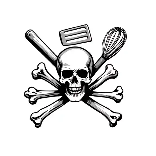 Skull And Crossbones With Spatula And Whisk As The Bones