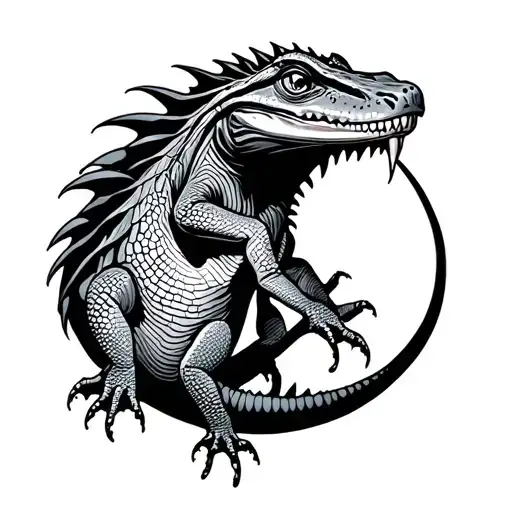 Circle Lizard Bite Himself Of Tale