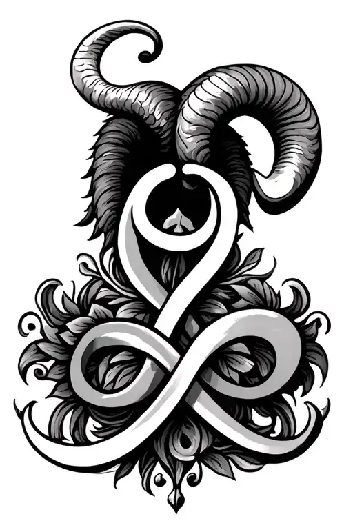 Aries Symbol Intertwined With Family Symbol