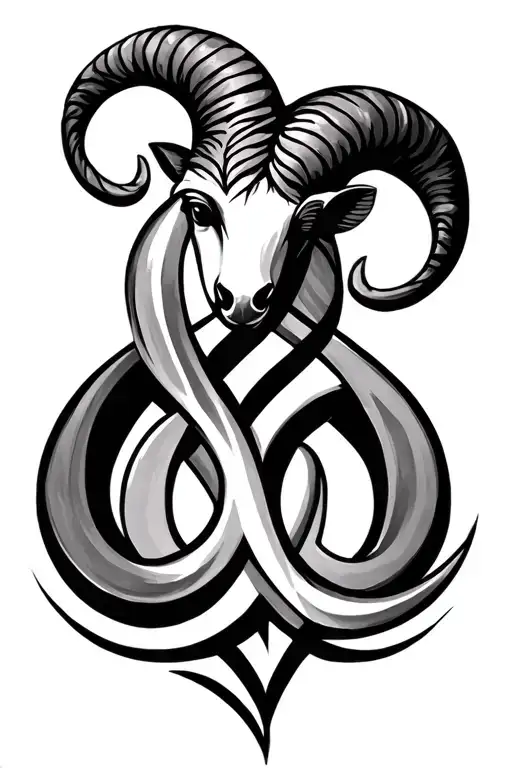Aries Symbol Intertwined With Family Symbol