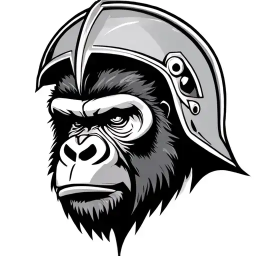 Gorilla With Spartan Helmet