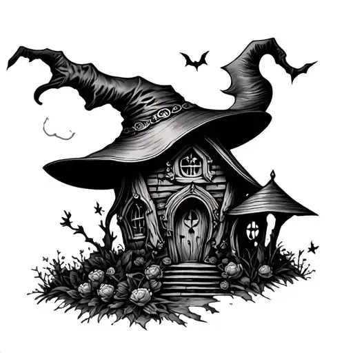 Vintage Witch Cottage Core Moon
