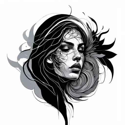 Abstract Line Drawing Emotive