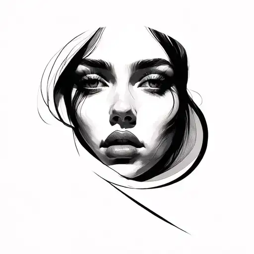 Minimalist Abstract Line Drawing Emotive