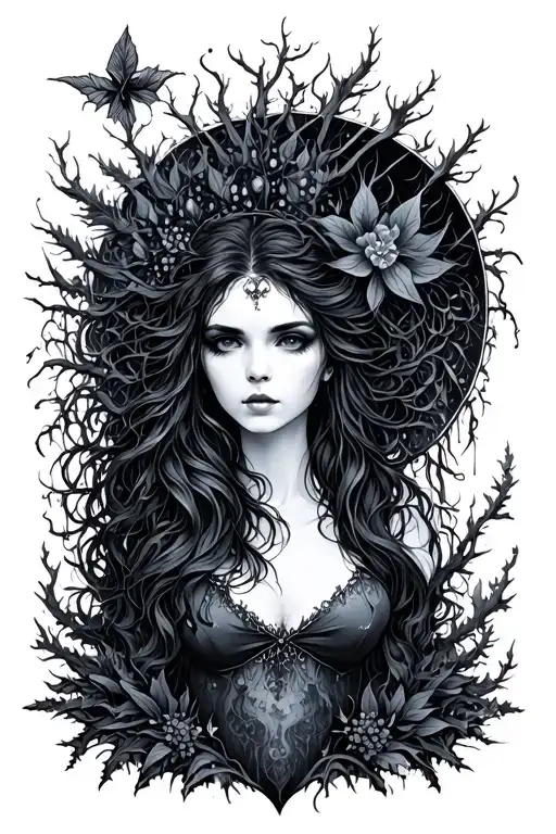 Gothic Feminine Forest Style Design