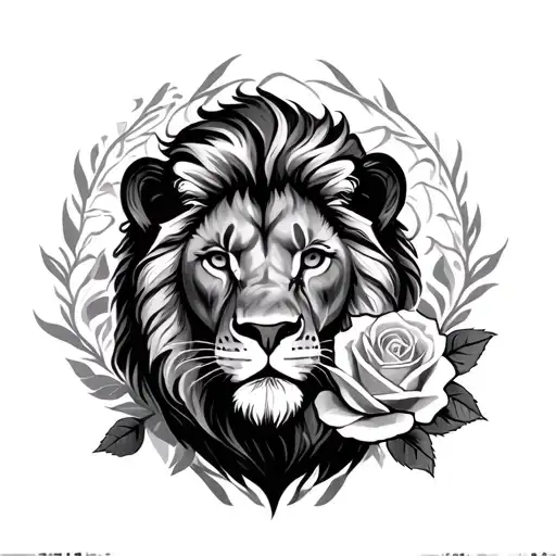 Lion And Rose