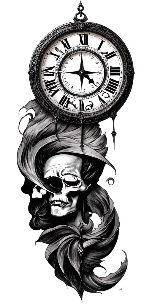 Salvador Dali Clock With Compass