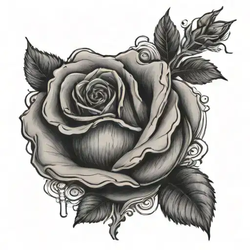 A Heartbroken Musician With A Rose Growing Out Of Their Chest