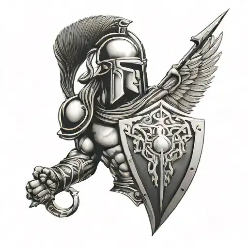 Spartan With Hour Glass