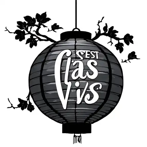 Chinese Paper Lantern With The Text C'est Las Vis