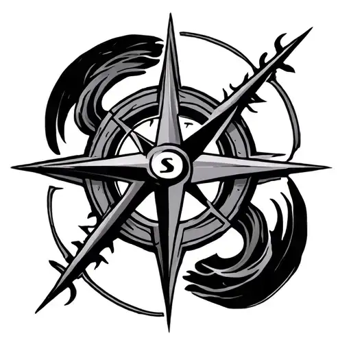 Chaos Symbol With Compass Surrounded