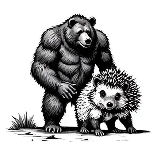 Sasquatch A Bear And A Hedgehog Together Representing Clients Kids