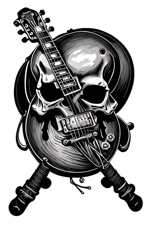 Skull And Guitar Les Paul Guitar