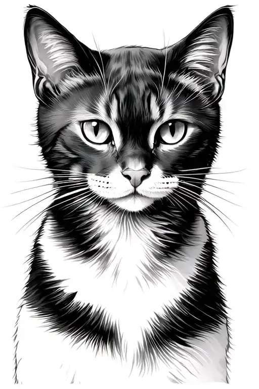 Cat With One Ear And Black Face