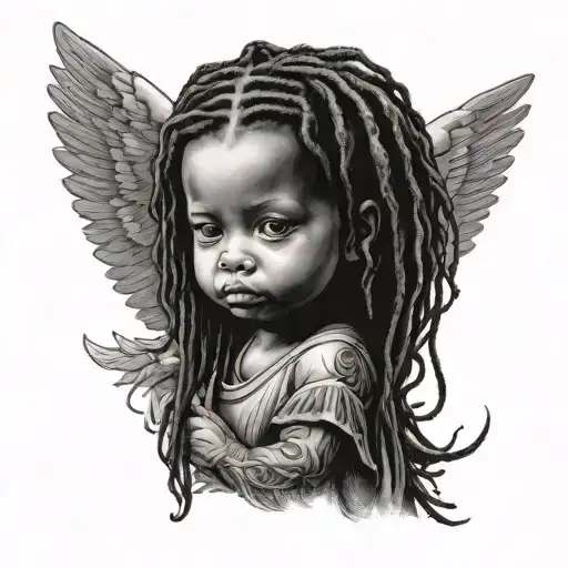 Black Angel Baby With Dreads