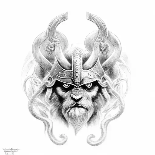 Odin With Geri Freki Hugin Munin