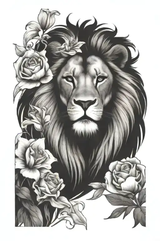 Lion And Lilly Flower