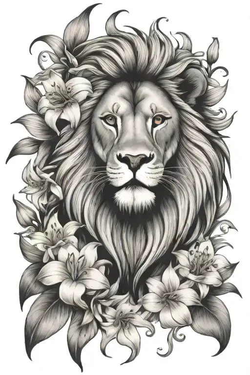 Lion And Lilly Flower
